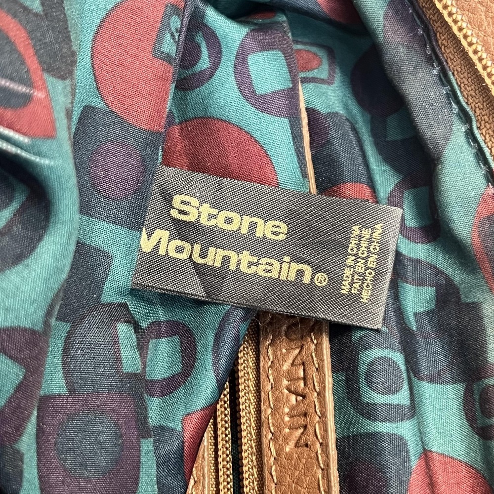 Stone Mountain Shoulder Bag Womens Medium Brown Leather Organizer Pockets Tote - Picture 16 of 16